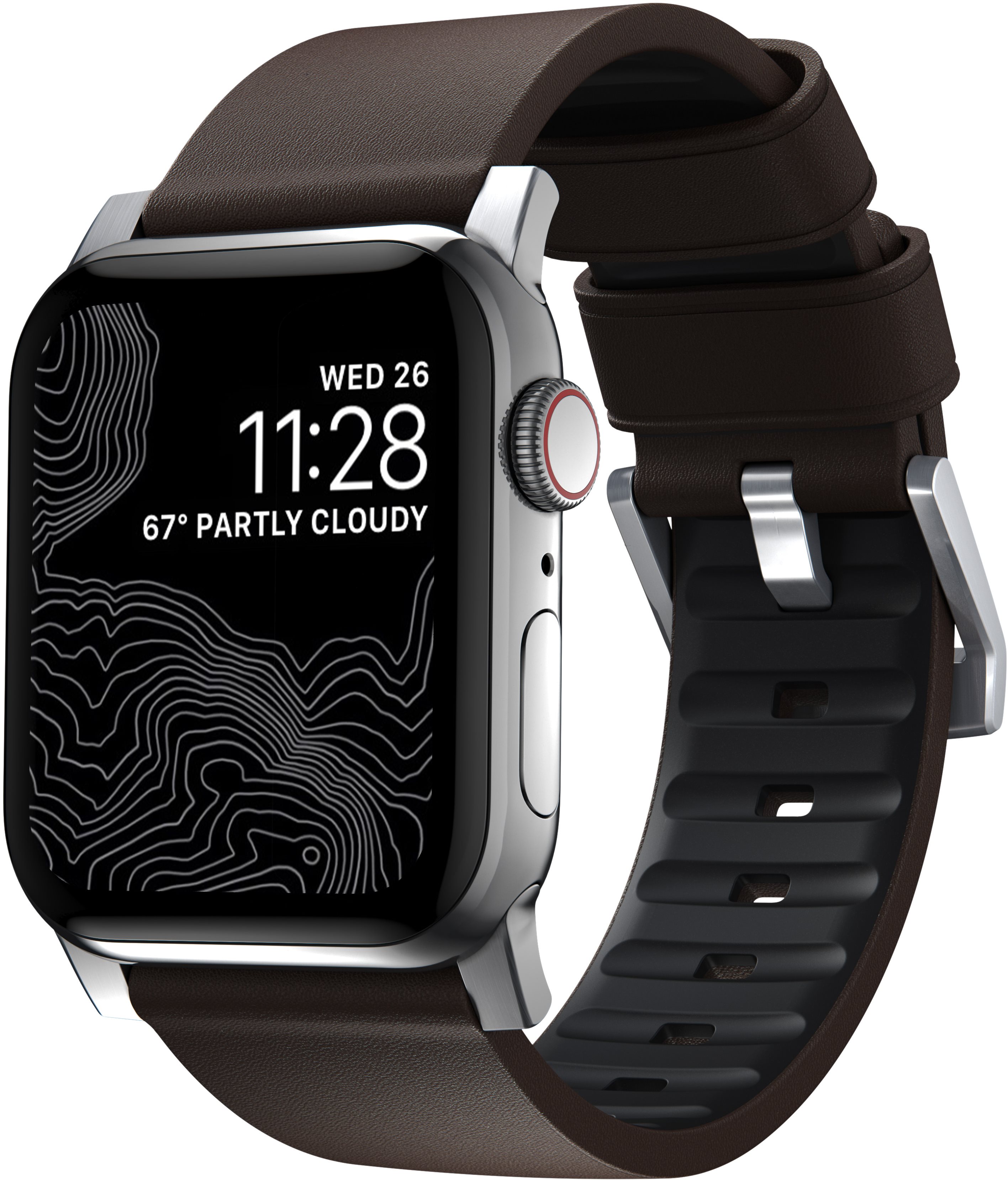 Nomad Active Strap Pro Brown/Silver Apple Watch 6/SE/5/4/3/2/1 42/44/45/Ultra 49mm