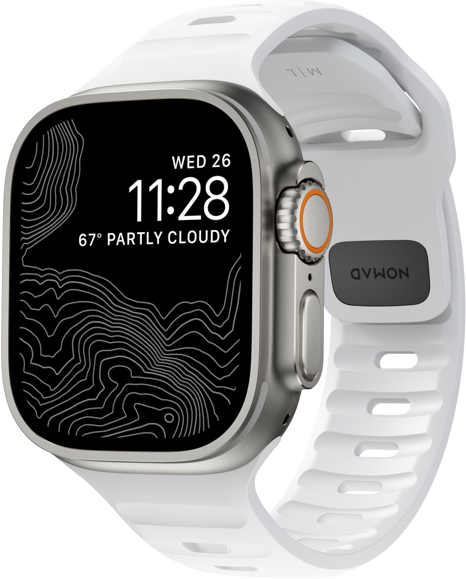 Nomad Sport Strap M/L White Apple Watch Ultra 2/1 (49 mm) 9/8/7 (45 mm)/6/SE/5/4 (44mm)/3/2/1(42 mm)
