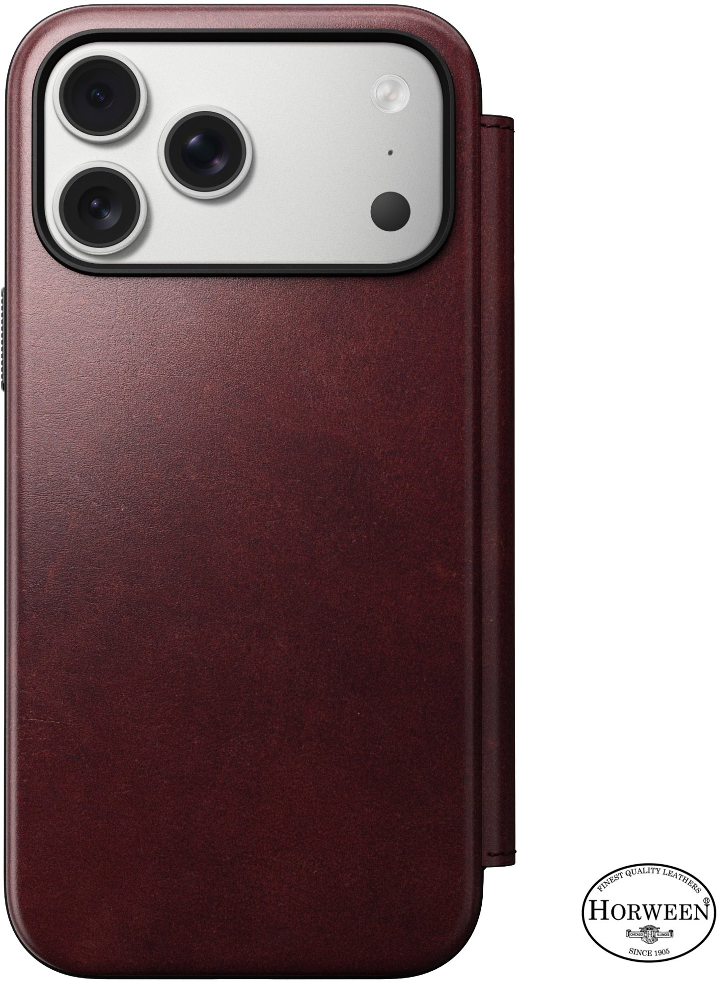 Nomad Modern Leather Folio Burgundy (Horween) iPhone 17 Pro Max