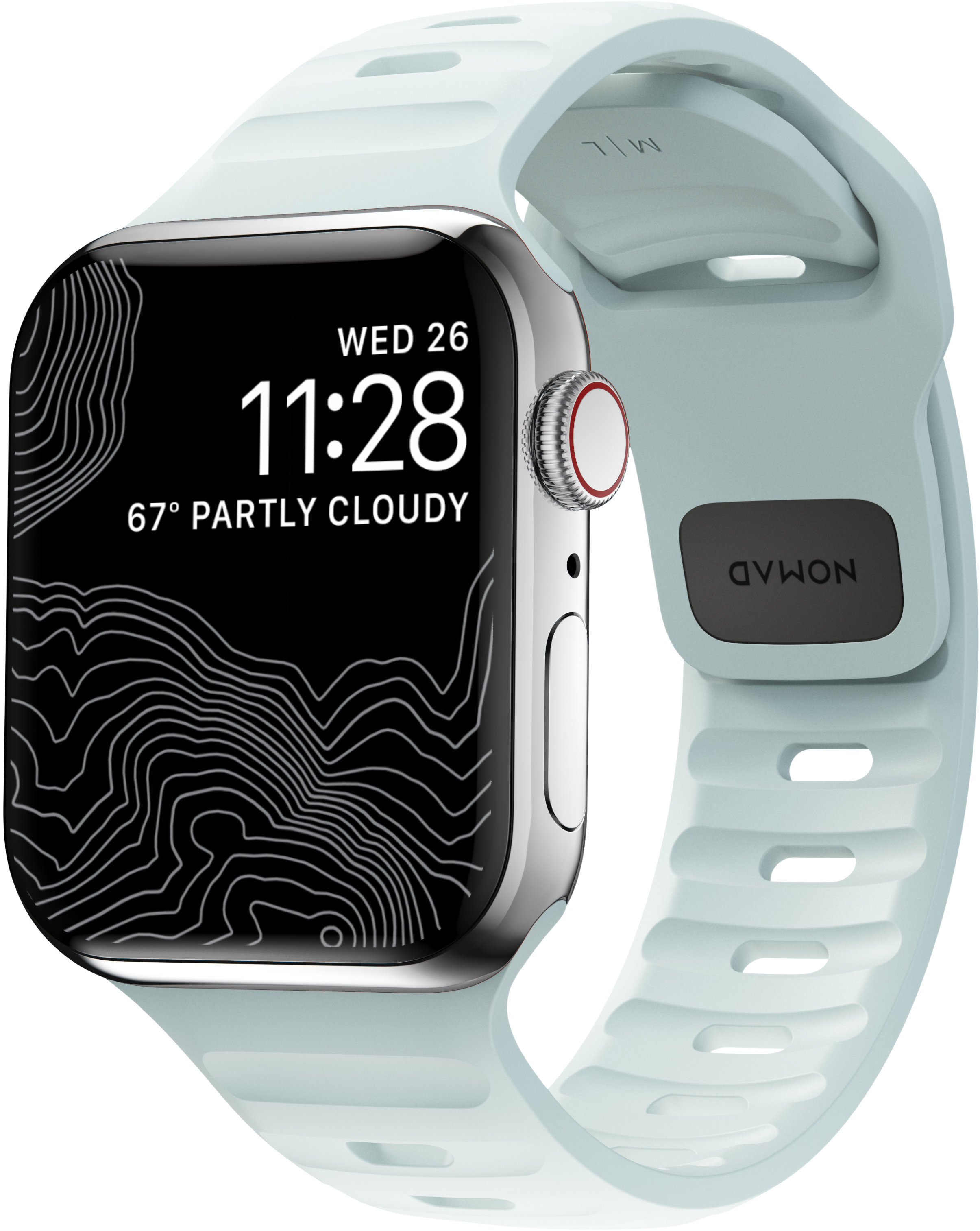Nomad Sport Strap Ice Blue Glow – Apple Watch 42 mm/41 mm/40 mm/38 mm