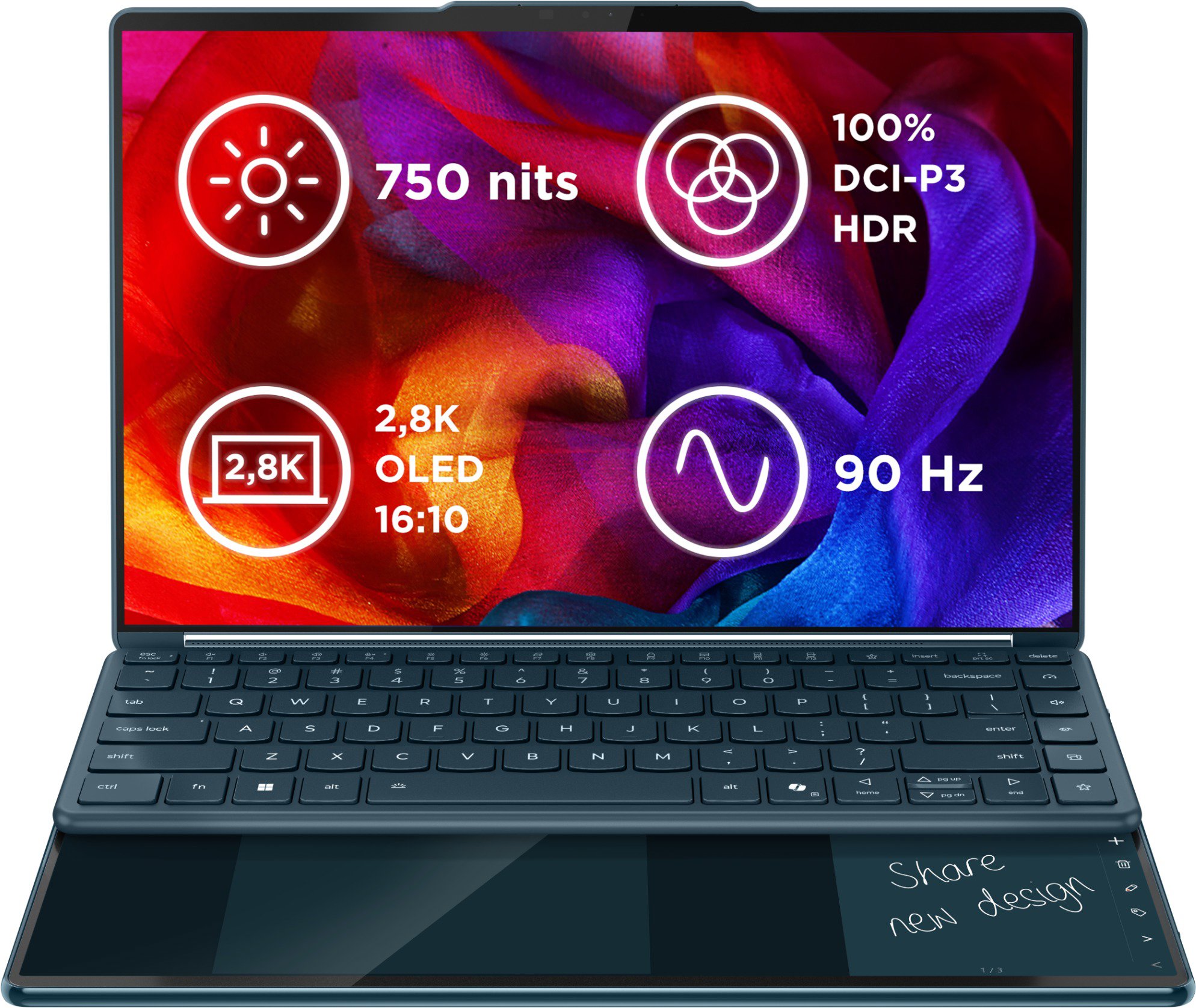 Lenovo Yoga Book 9 14IAH10 Tidal Teal + stylus + myš + puzdro