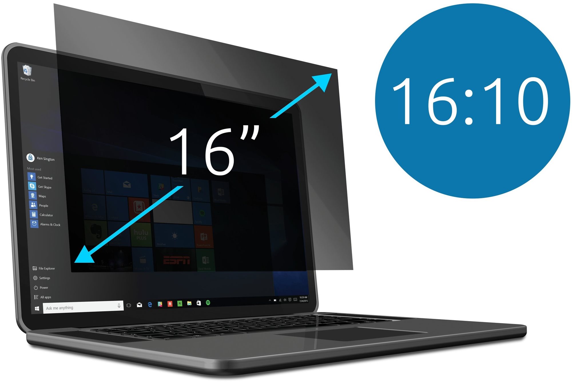 Kensington na notebook 16" (16:10), dvojsmerný, odnímateľný