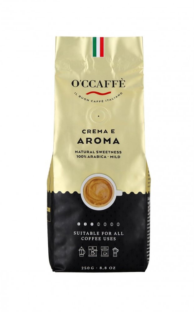 O'Ccaffé Crema e Aroma 100 % AR, zrnková, 250 g