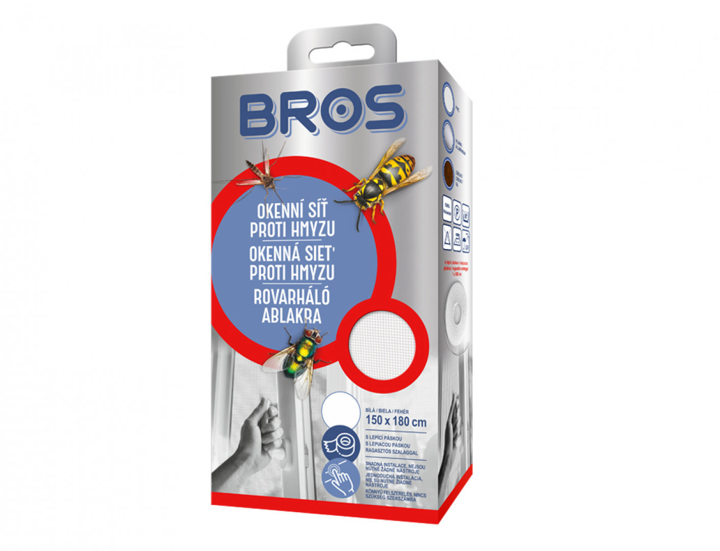 BROS Okenná sieť 150 × 180 cm biela