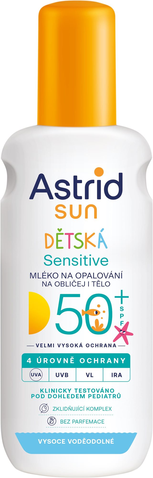 ASTRID SUN Detské mlieko na opaľovanie Sensitive sprej SPF 50+ 150 ml