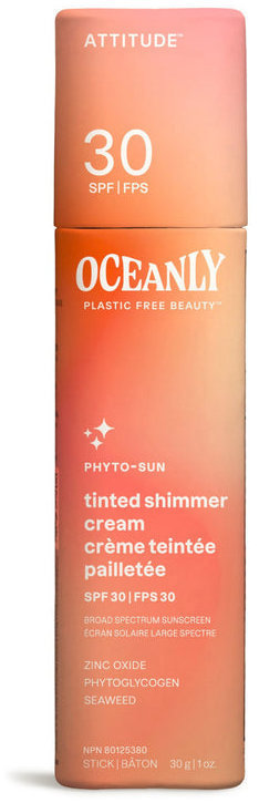 ATTITUDE Oceanly – Tónujúci trblietavý hydratačný krém SPF 30, 30 g