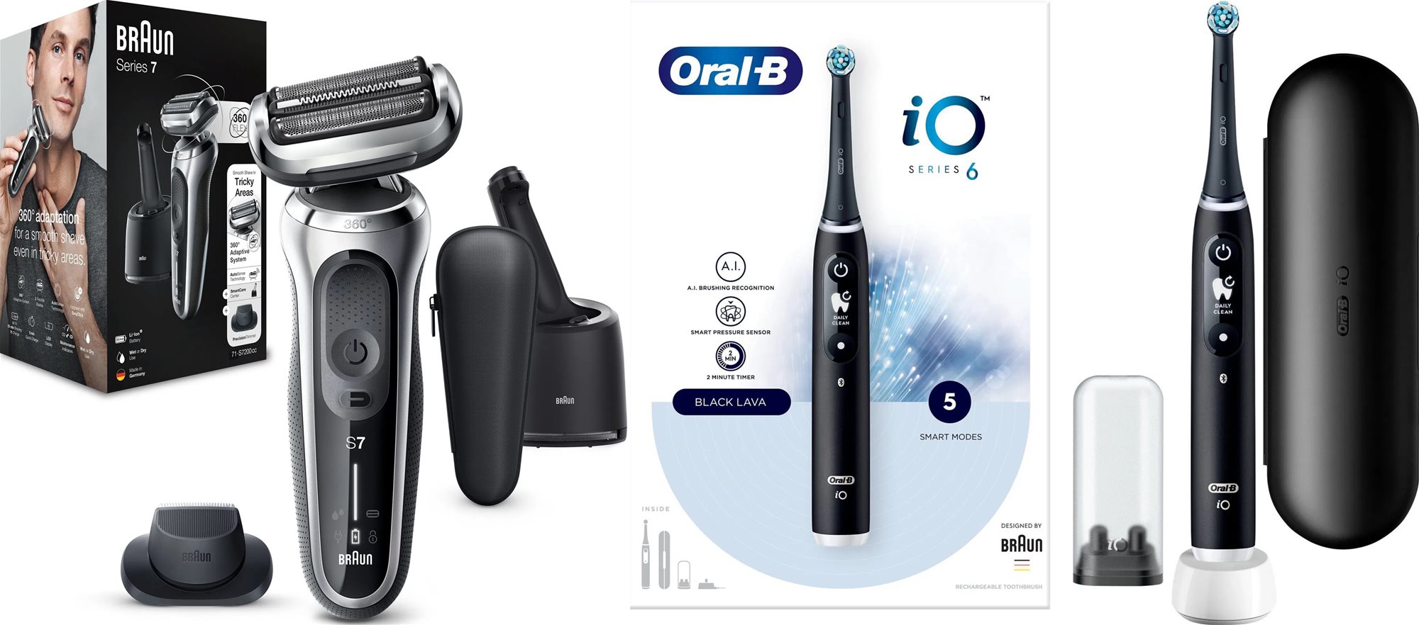 Braun Series 7 71-S7200cc + Oral-B iO 6 čierna