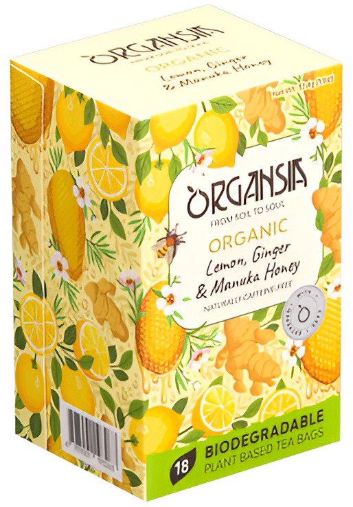 ORGANSIA BIO Lemon Ginger & Manuka Honey 18× 1,8 g, prebal
