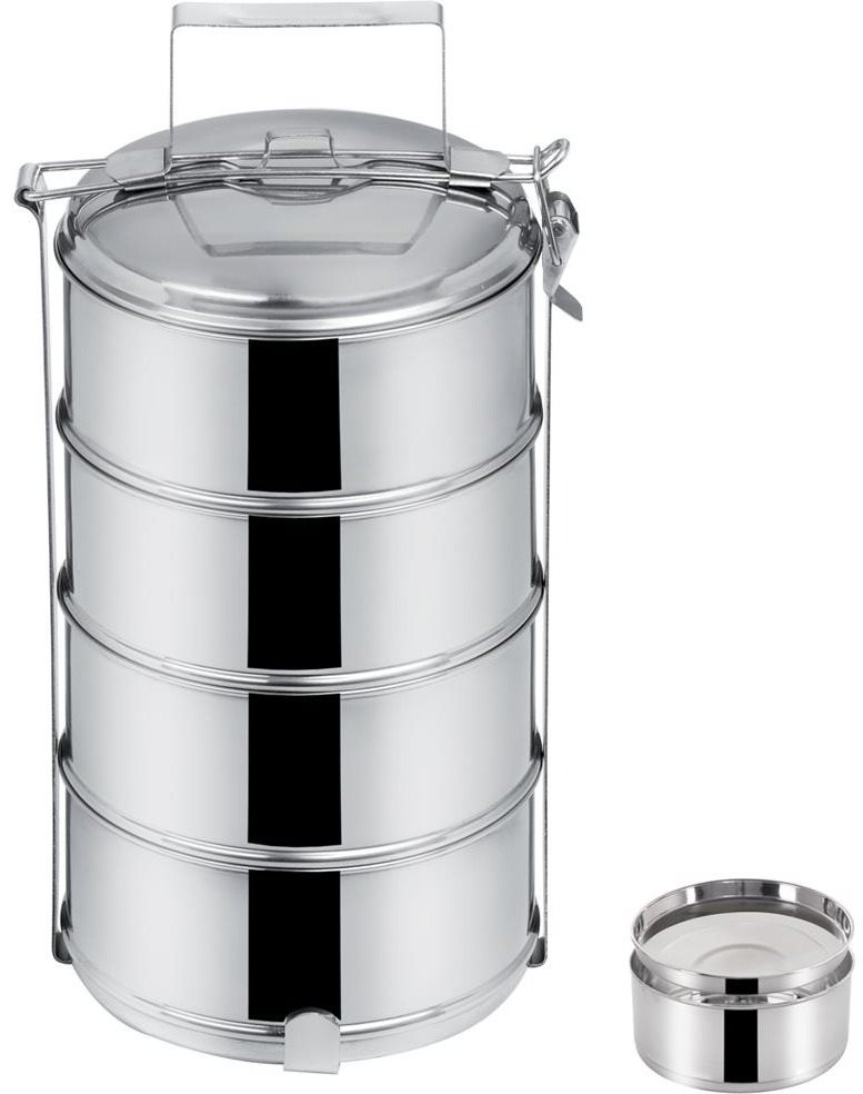Obedár nerez + veko 4× 1,3 l