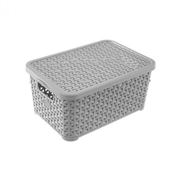 Orion Plastový box s vekom RATAN 6 l sivý