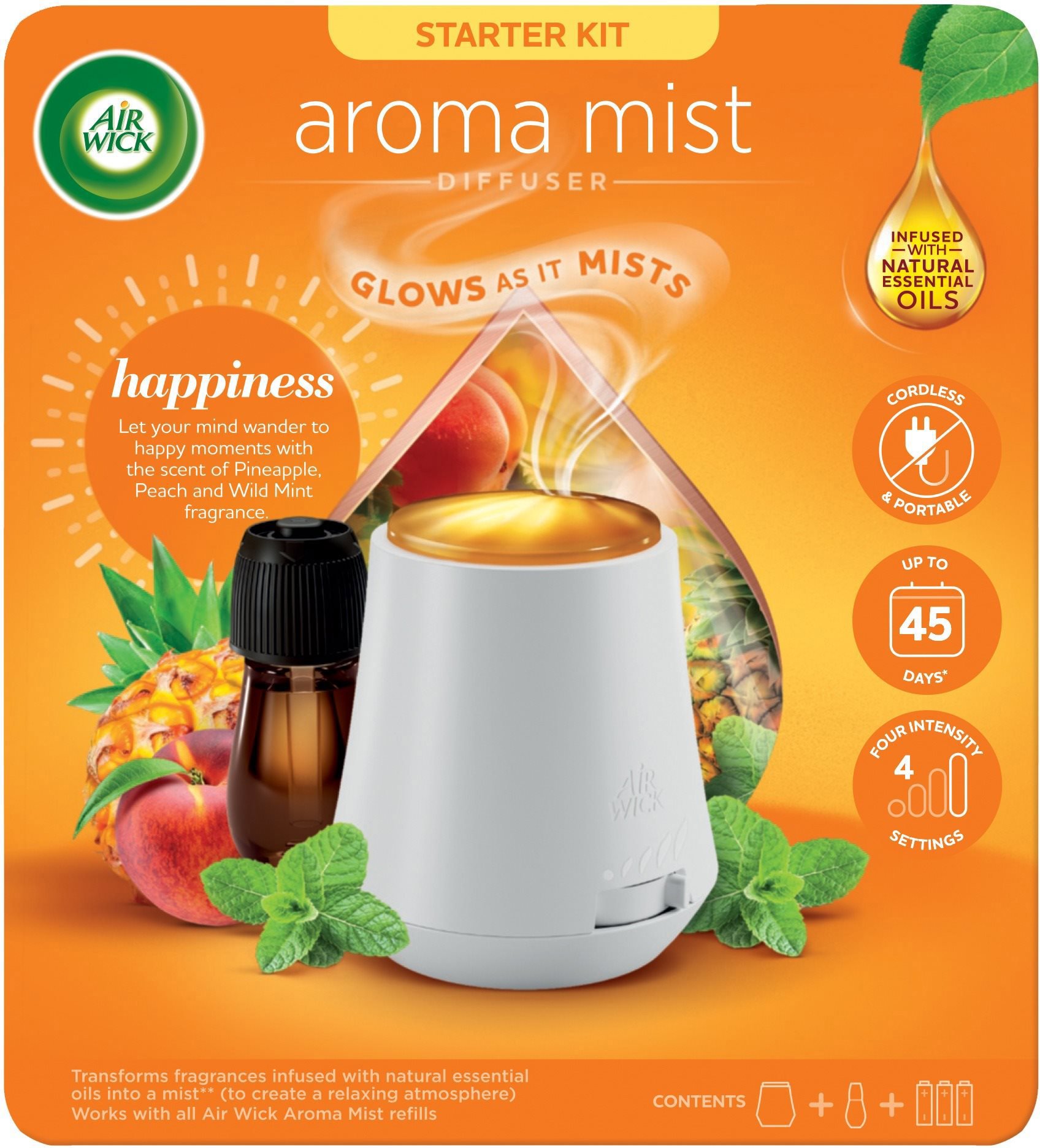 AIR WICK Aróma difuzér, biely + náplň – Šťastné chvíľky