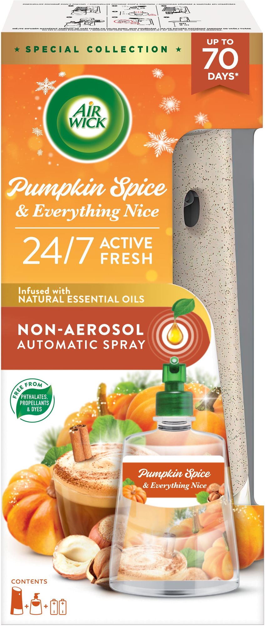 AIR WICK Active Fresh Automatic Tekvica a jesenné korenie 228 ml