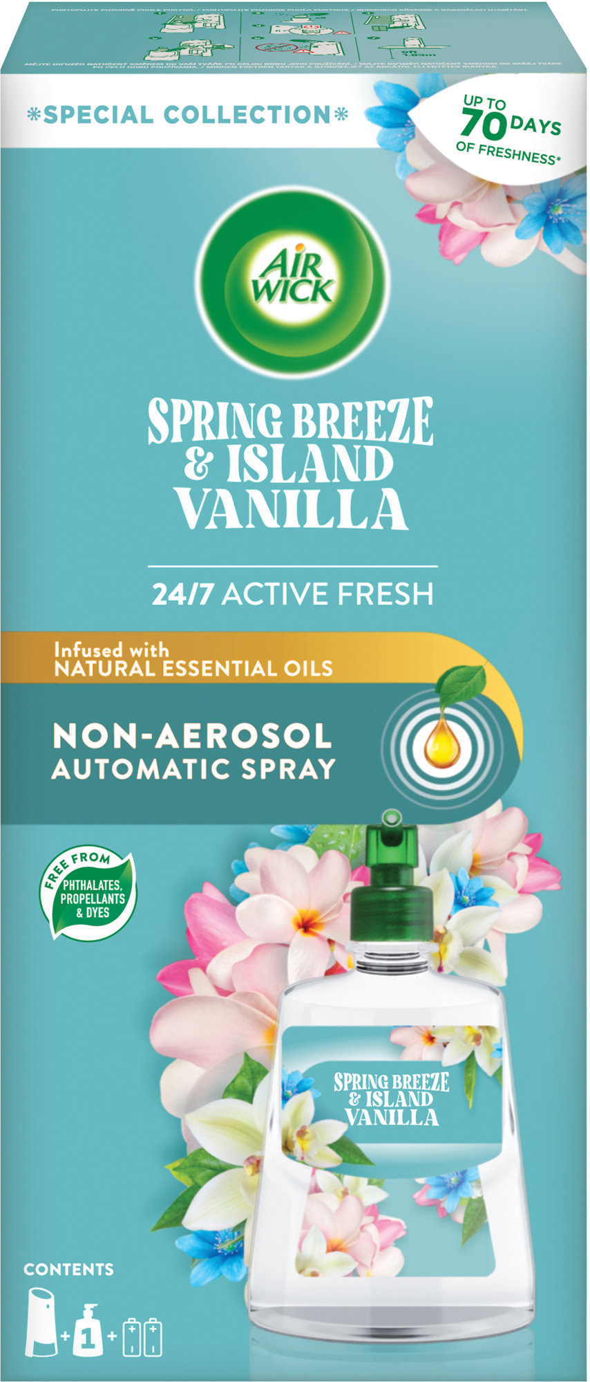 AIR WICK Active Fresh Automatic Jarný vánok a vanilka 228 ml