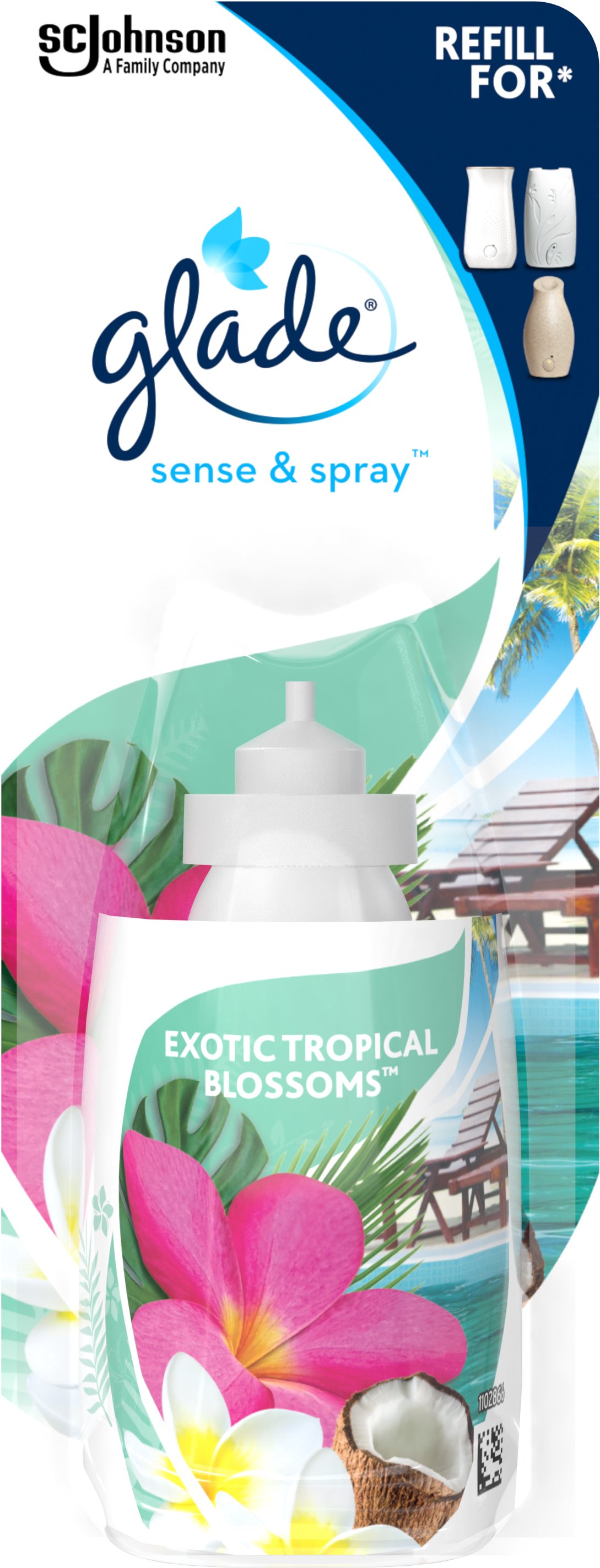 GLADE Sense & Spray Exotic Tropical Blossoms, náplň 18 ml