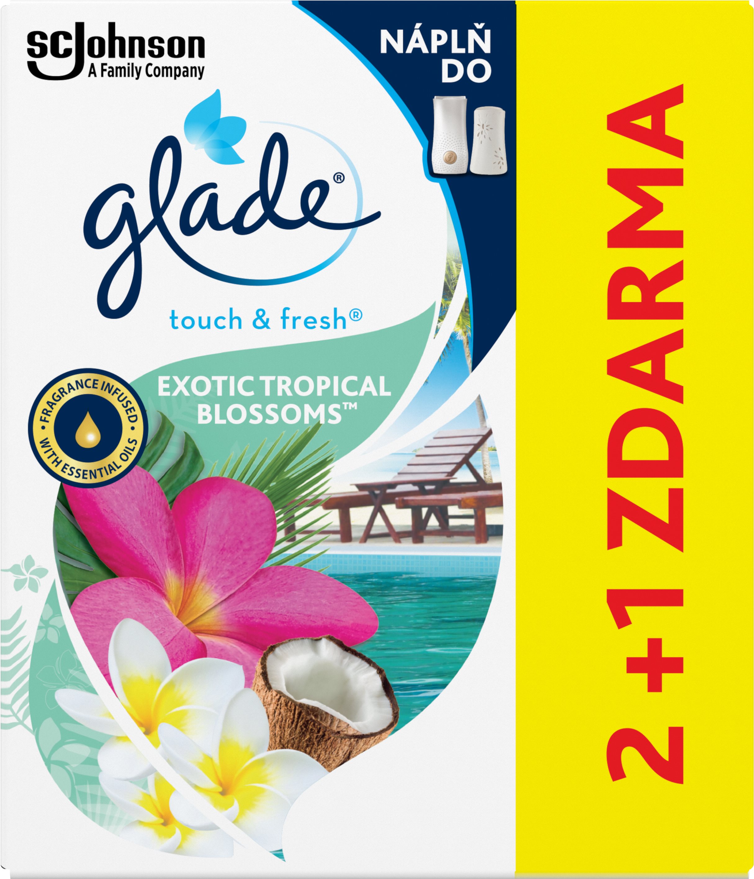 GLADE Touch & Fresh refill Exotic Tropical Blossoms 3× 10 ml