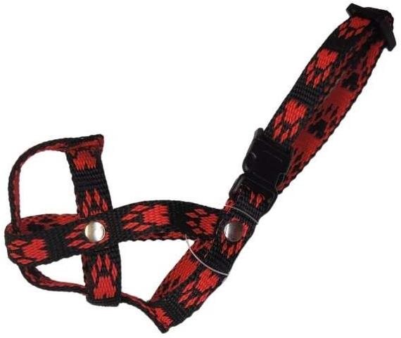 Palkar Nylonový náhubok pre psov veľ. 0 12 cm × 3 cm čierno-červený