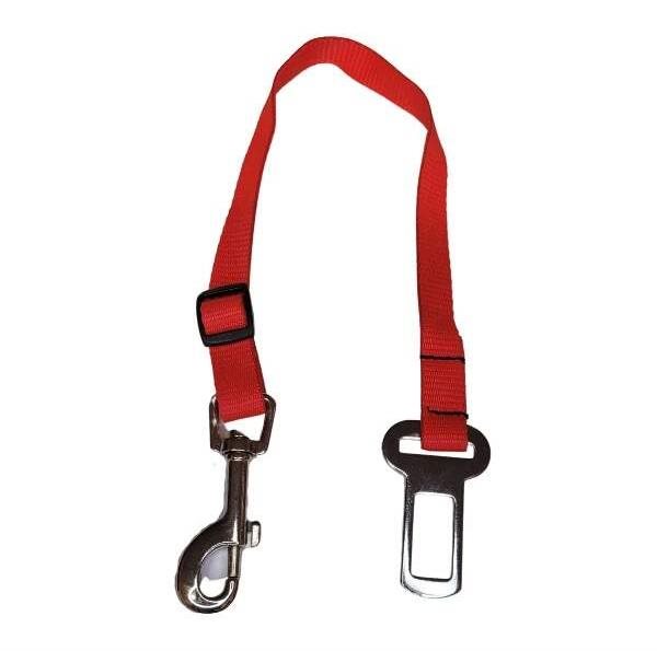 PPalkar bezpečnostný pás do auta pre malé psy 50 cm × 16 mm, červený