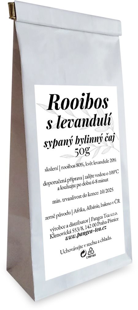 Pangea Tea sypaný čaj Rooibos s levanduľou/Upokojujúci 50 g