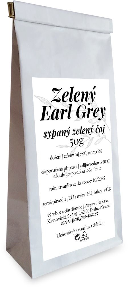 Pangea Tea zelený sypaný čaj Zelený Earl Grey 50 g