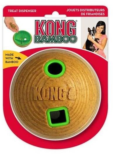 Kong Bamboo lopta z bambusu na pochúťky M, 12,1 × 12,1 × 12,1 cm