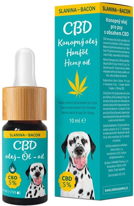 Zelená Zem CBD kvapky pre psov 5 % slaninové, 10 ml