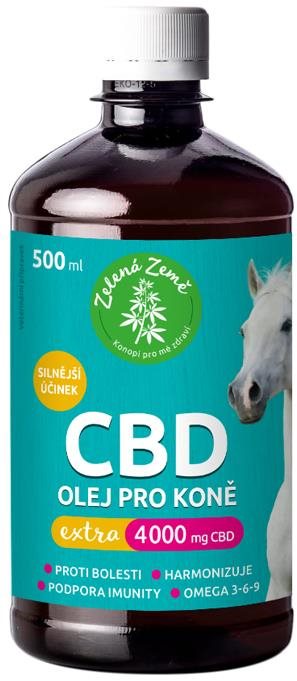 Zelená Zem CBD olej pre kone Extra 4000 mg 500 ml