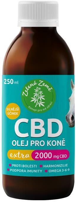 Zelená Zem CBD olej pre kone Extra 2000 mg 250 ml