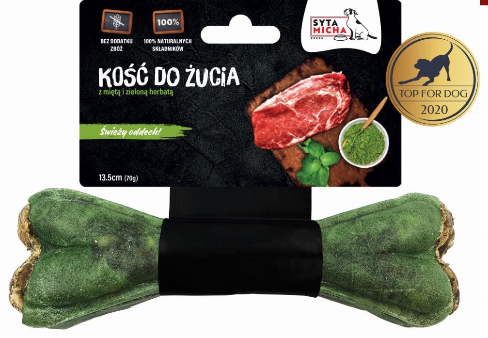Syta micha Kosť pre svieži dych s mätou a zeleným čajom 13,5 cm