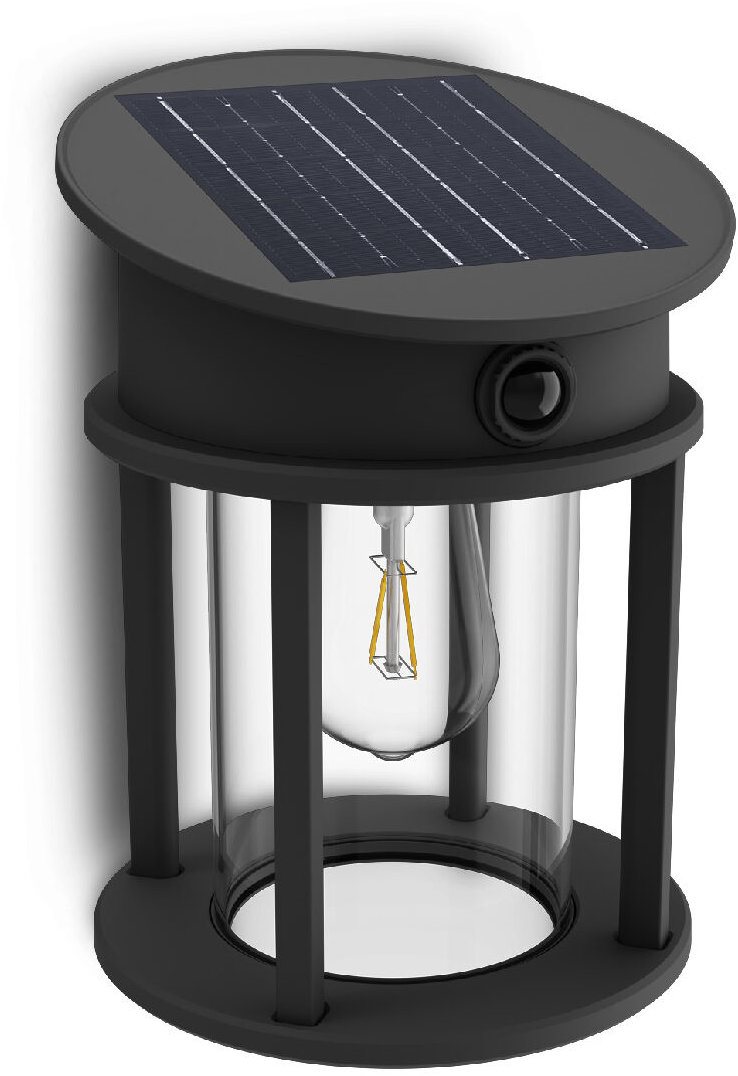 Philips Geri UltraEfficient solárne LED svietidlo so senzorom 3,2 W, 500 lm, 4000 K, IP44, okrúhle, antracit