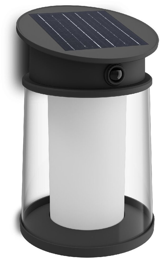 Philips Juda UltraEfficient solárne LED svietidlo so senzorom 3,2 W, 500 lm, 2700 K, IP44, okrúhle, čierne