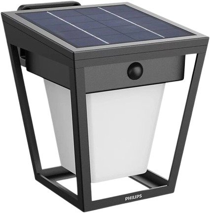 Philips Nissa solárne nástenné LED svietidlo so senzorom 1,8 W, 250/25 lm, 3000 K, IP44, čierne