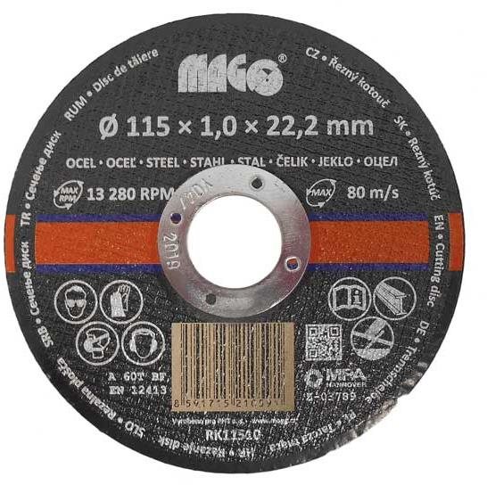 MAGG Rezný kotúč na kov 115 × 1,0 × 2,2 mm