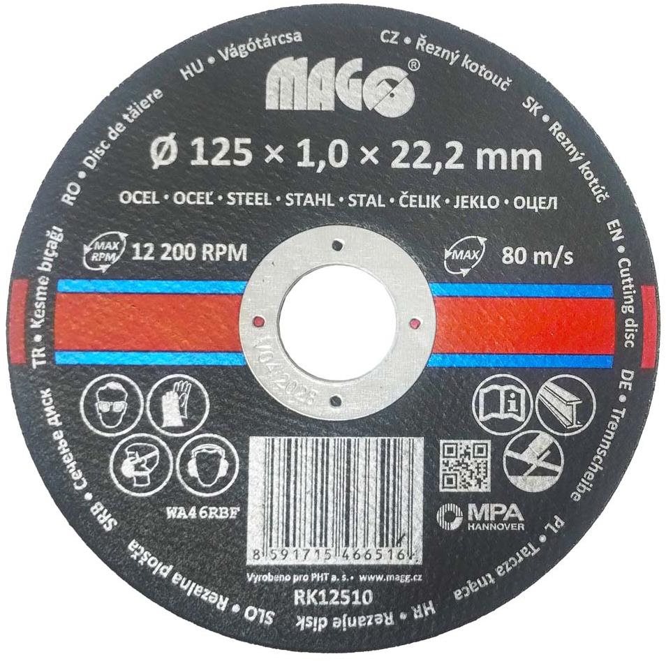 MAGG Rezný kotúč na kov 125 × 1,0 × 22,2 mm