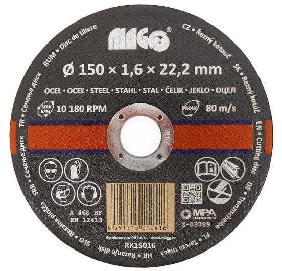 MAGG Rezný kotúč na kov 150 × 1,6 × 22,2 mm