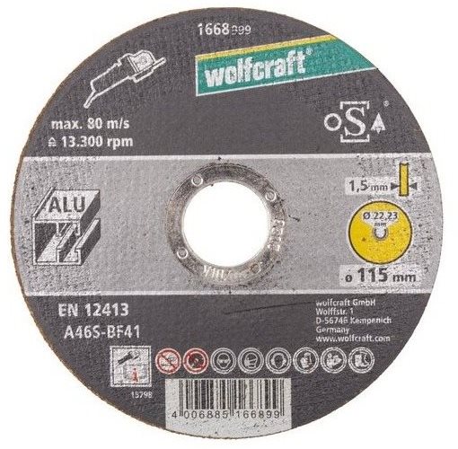 WOLFCRAFT – Kotúč rezací na hliník extra tenký 115 mm