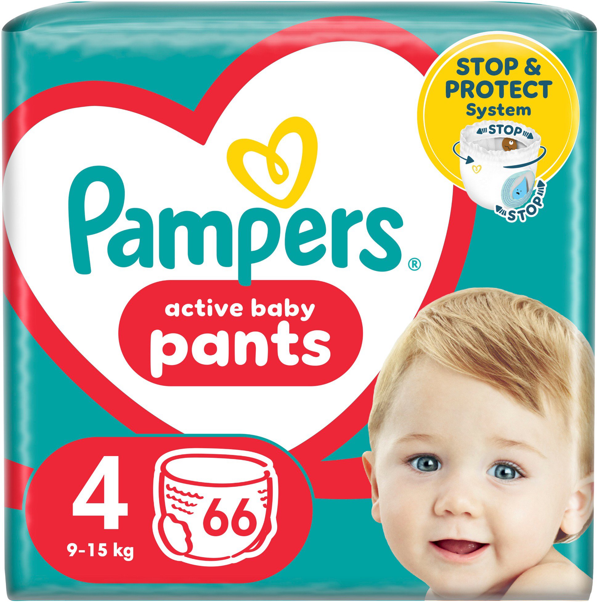 PAMPERS Pants veľ. 4, (66 ks), 9 – 15 kg