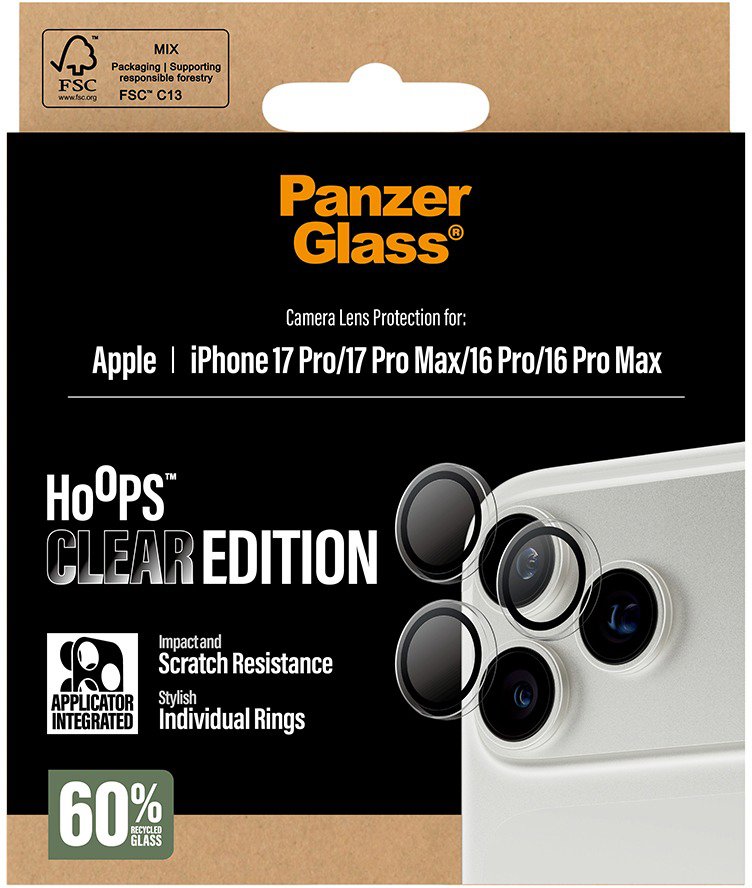 PanzerGlass Hoops Apple iPhone 17 Pro/16 Pro/15 Pro/17 Pro Max/16 Pro Max/15 Pro Max číre