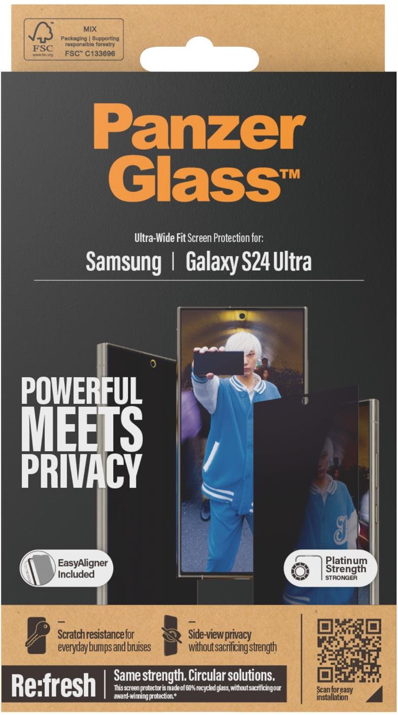 PanzerGlass Privacy Samsung Galaxy S24 Ultra s inštalačným rámčekom