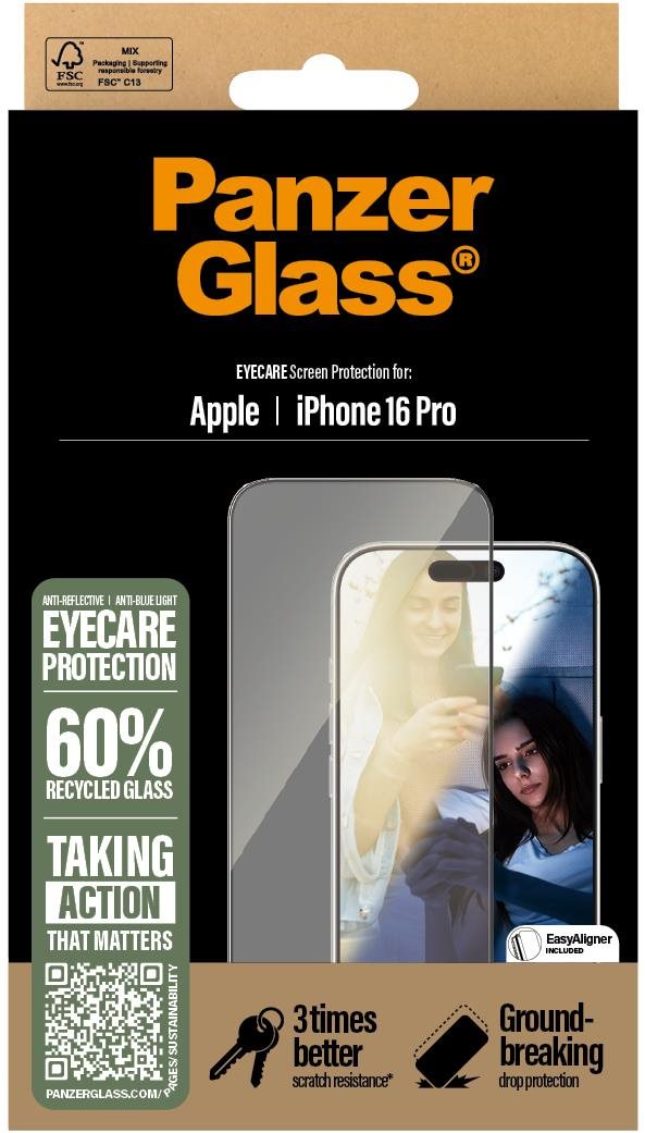 PanzerGlass EyeCare Apple iPhone 16 Pro s inštalačným rámčekom