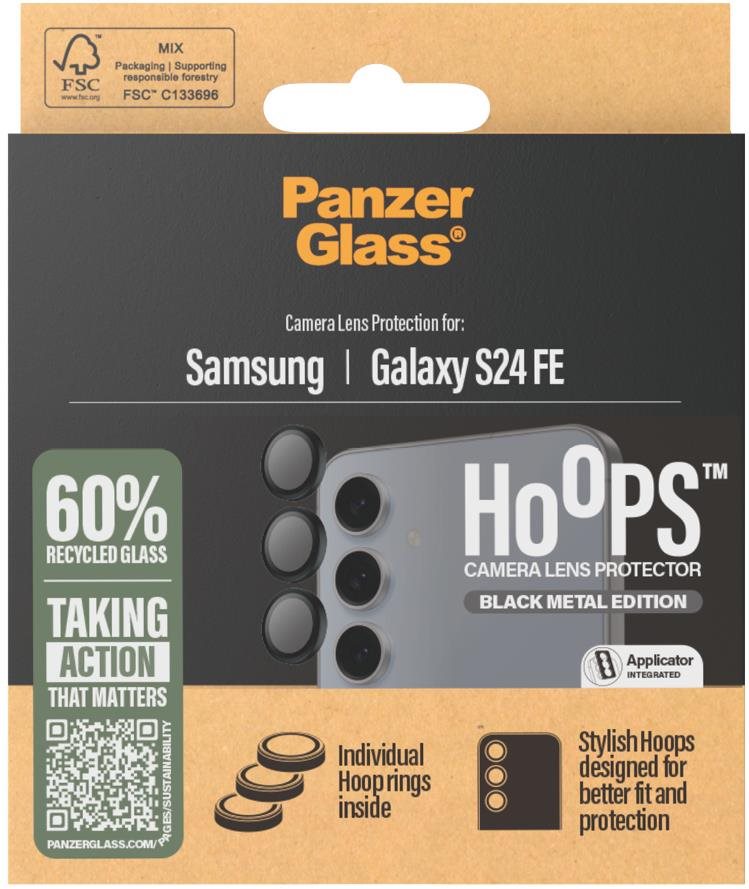 PanzerGlass Hoops Samsung Galaxy S24 FE čierne ochranné šošovky fotoaparátu