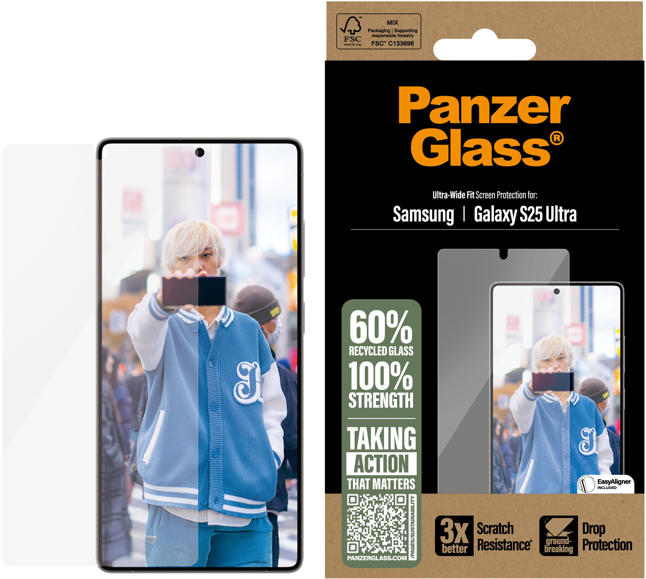 PanzerGlass Samsung Galaxy S25 Ultra s inštalačným rámikom