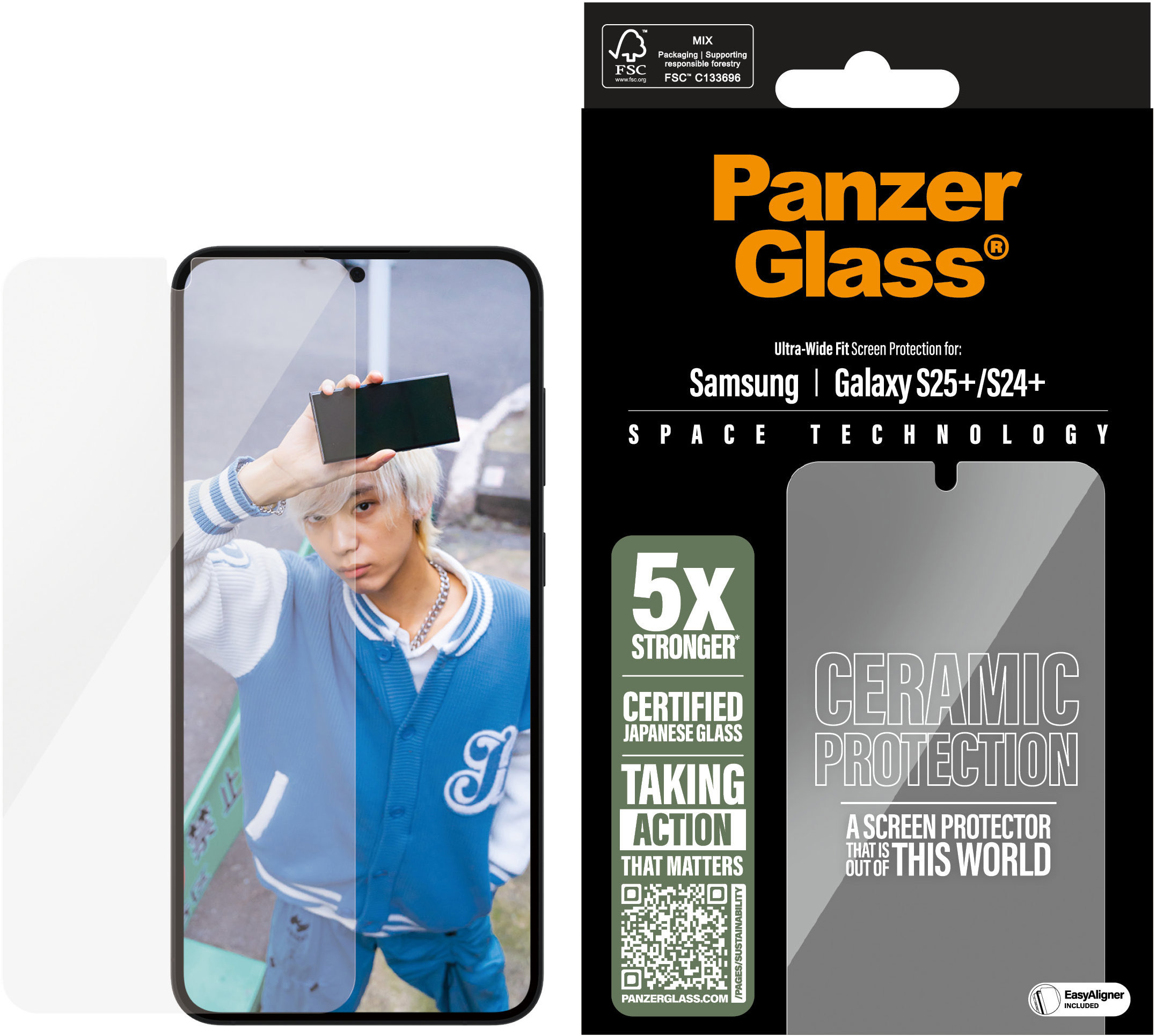 PanzerGlass Ceramic Samsung Galaxy S25+/S24+ s inštalačným rámikom