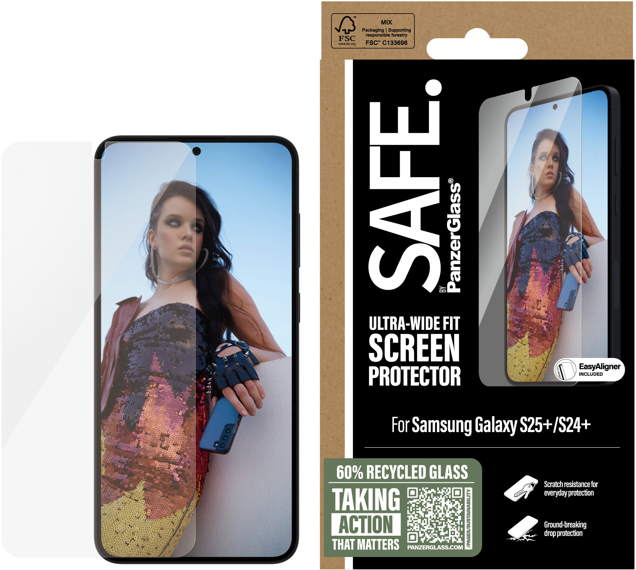PanzerGlass SAFE Samsung Galaxy S25+/S24+ s inštalačným rámčekom