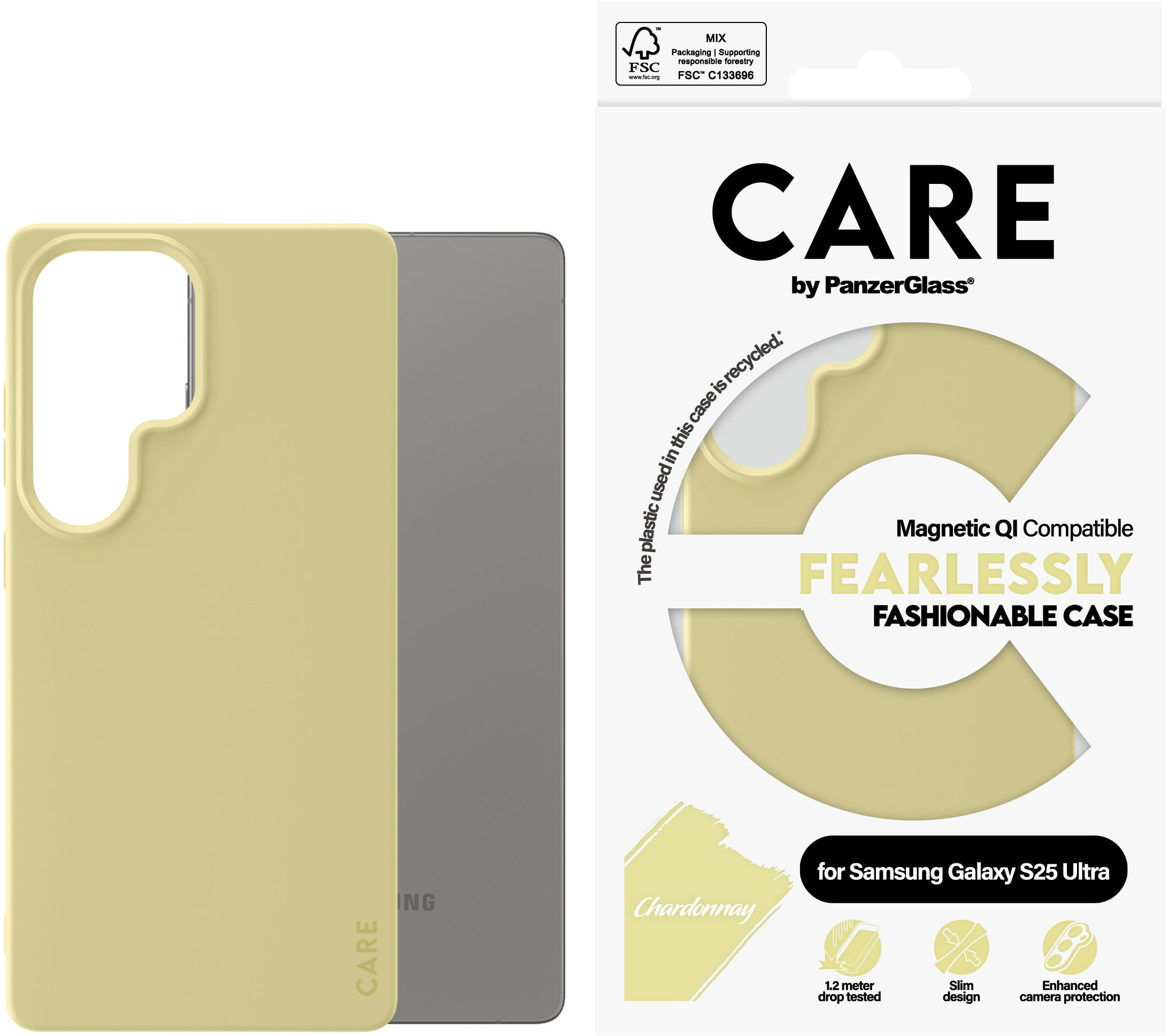 PanzerGlass CARE kryt Samsung Galaxy S25 Ultra Fearlessly zeleno-žltý (Chardonnay) QI