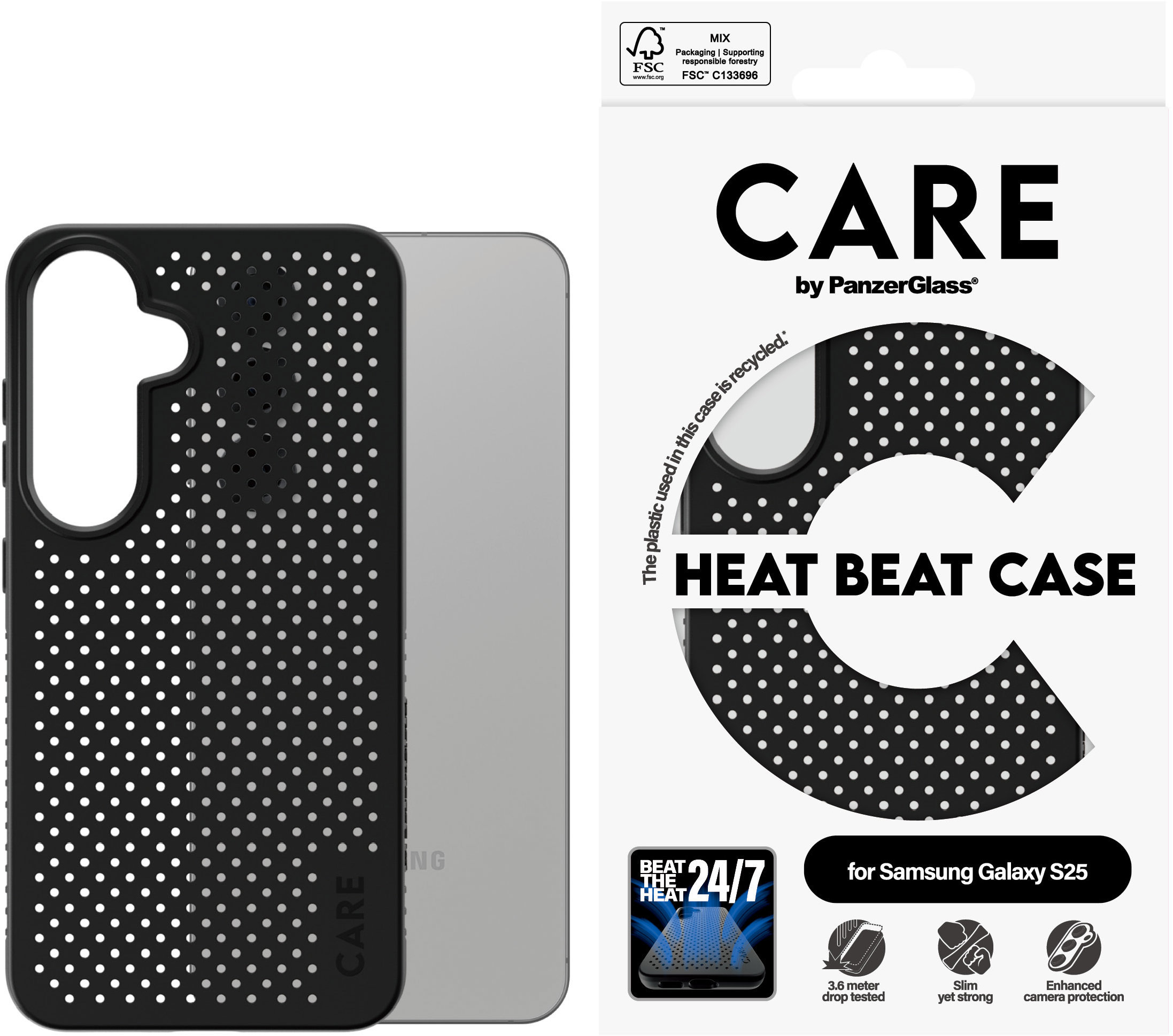 PanzerGlass CARE kryt Samsung Galaxy S25 Heat Beat