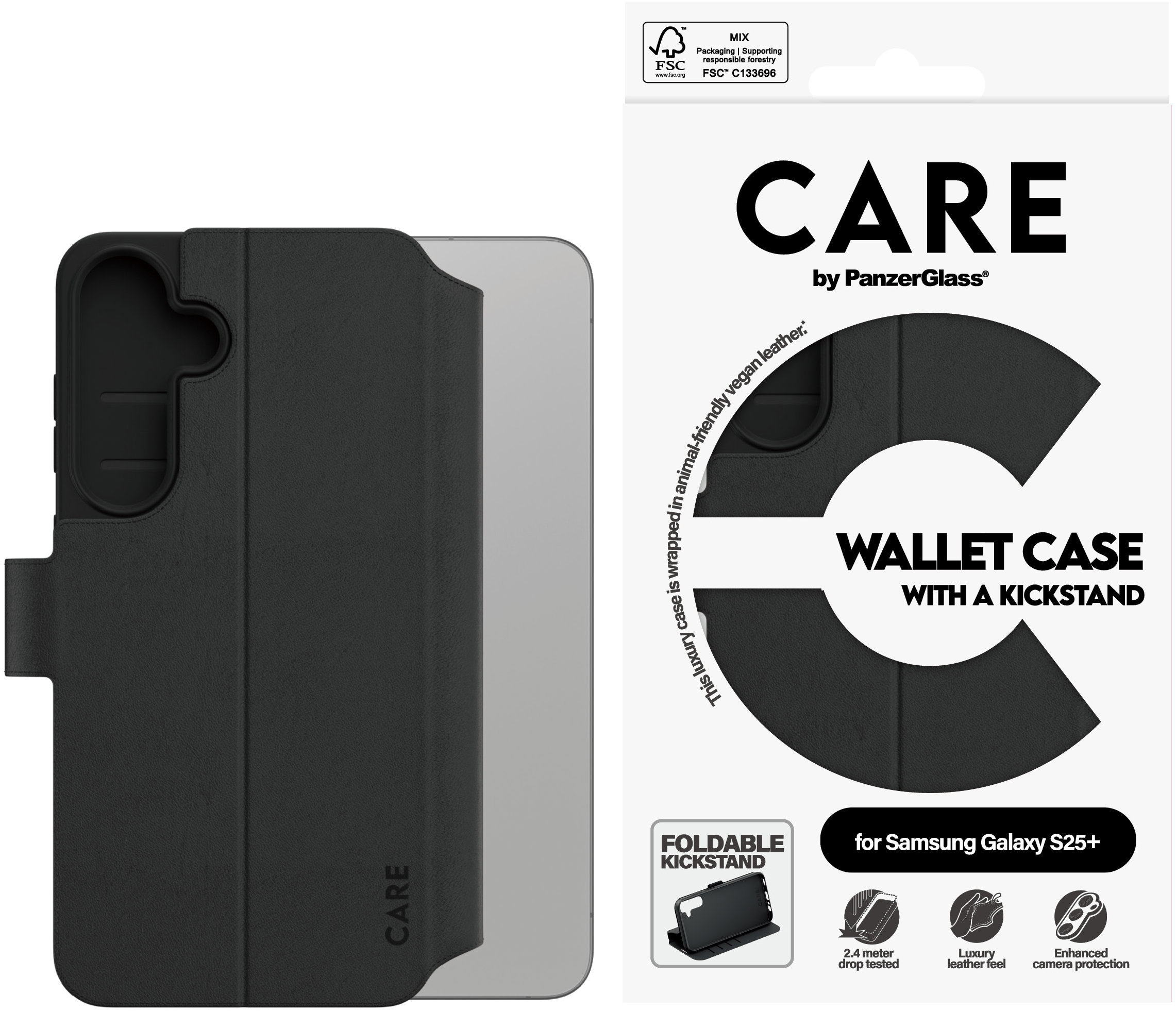 PanzerGlass CARE puzdro Samsung Galaxy S25+ Wallet Kickstand
