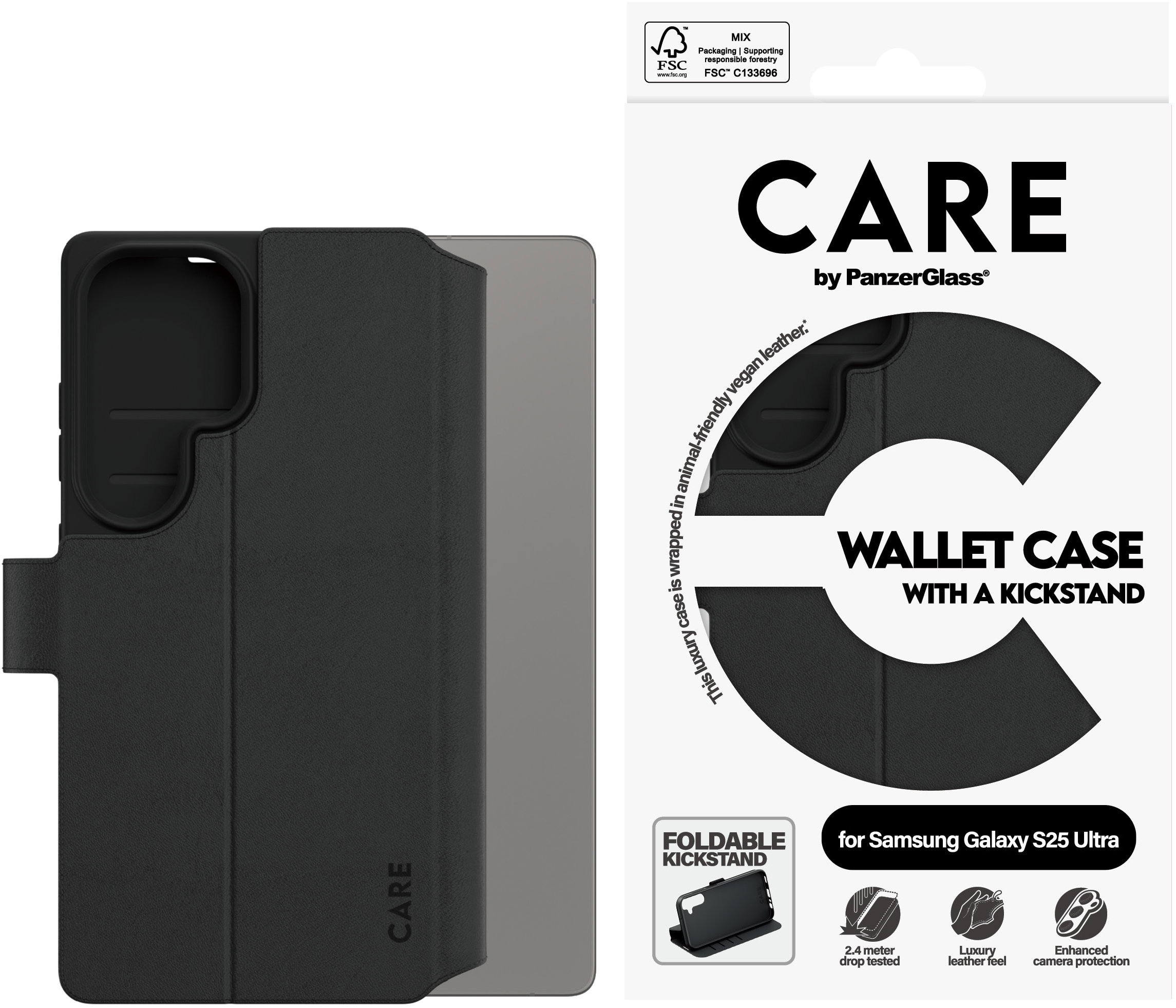PanzerGlass CARE puzdro Samsung Galaxy S25 Ultra Wallet Kickstand