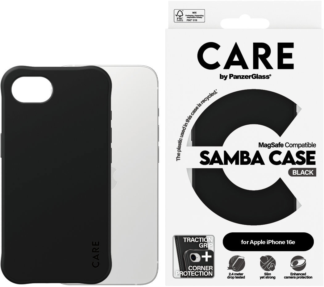 PanzerGlass CARE kryt Apple iPhone 16e MagSafe Samba čierny