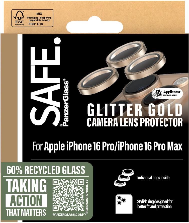 PanzerGlass SAFE Camera Apple iPhone 16 Pro/15 Pro/16 Pro Max/15 Pro Max trblietavo zlaté HoOps