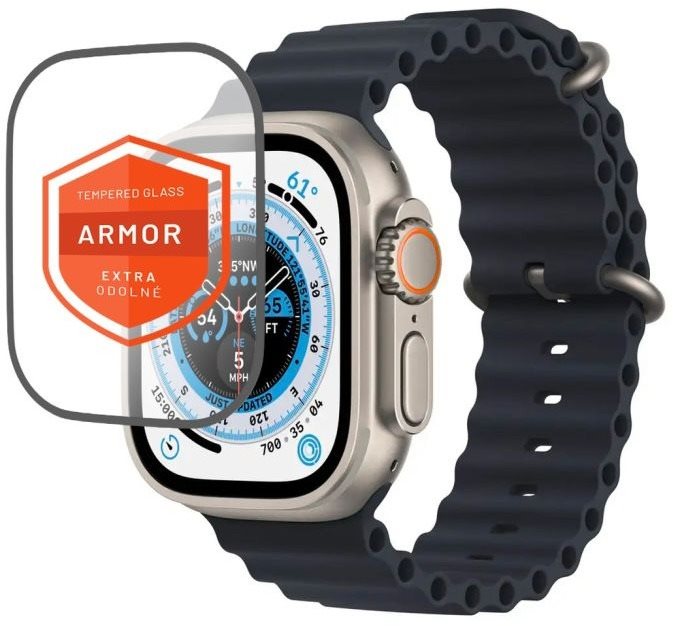 FIXED Armor s aplikátorom na Apple Watch Ultra 49 mm čierne